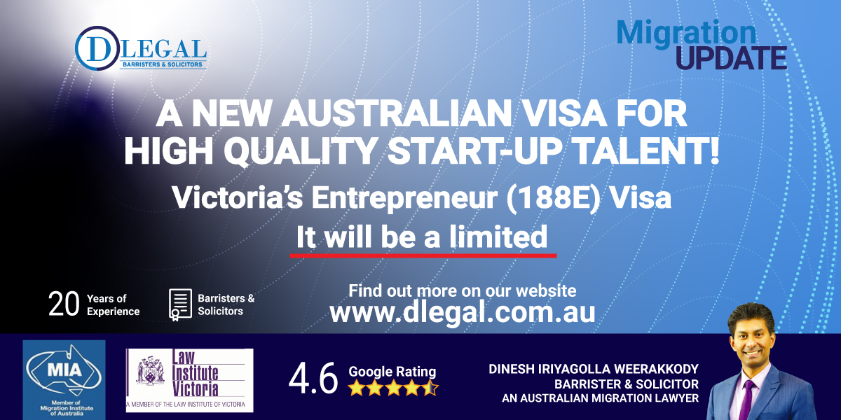 Victoria’s Entrepreneur stream (188E) visa [start-up ]nomination Australia