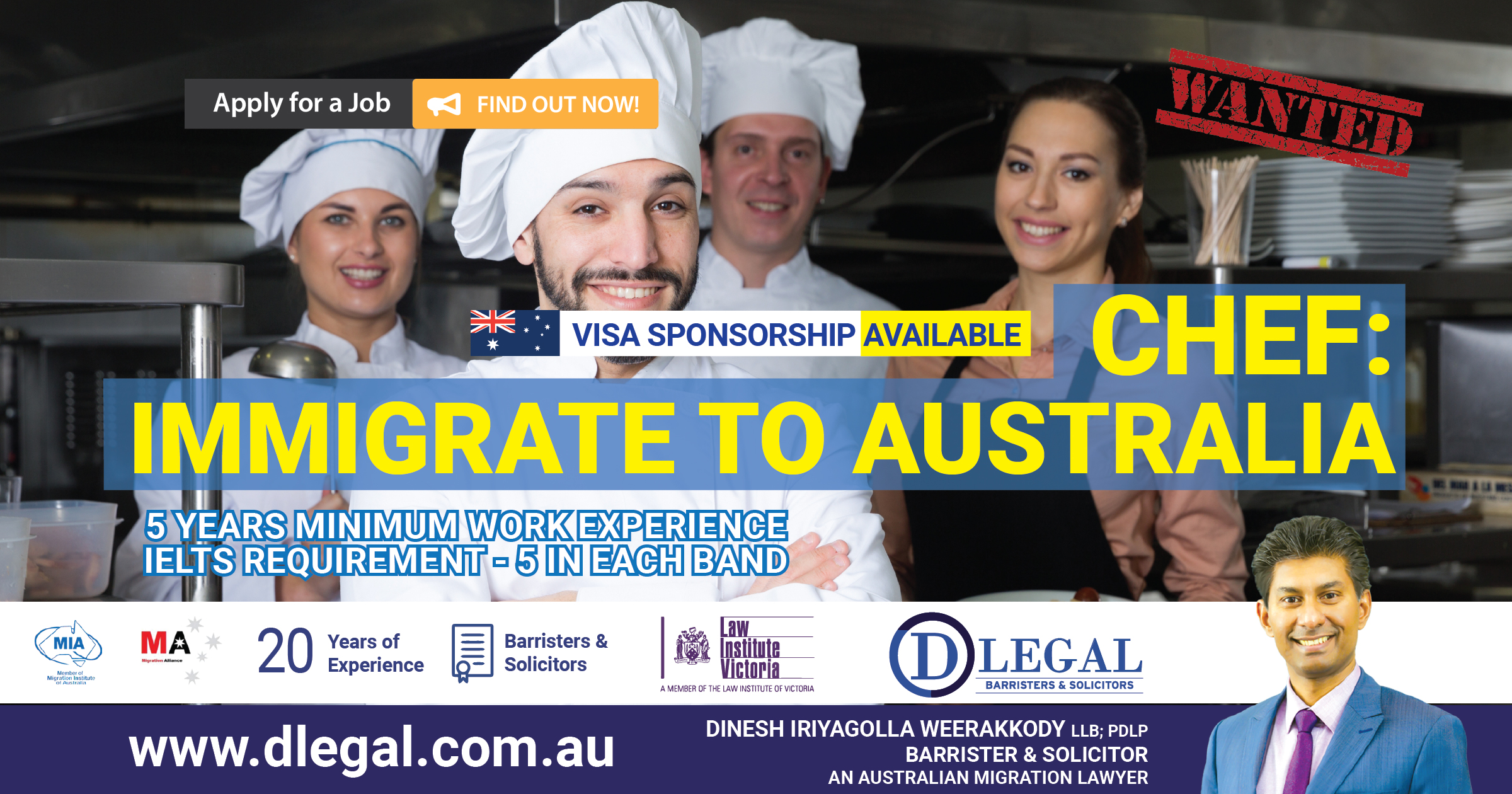 CHEF Immigration to Australia PR Visa ANZSCO  351311