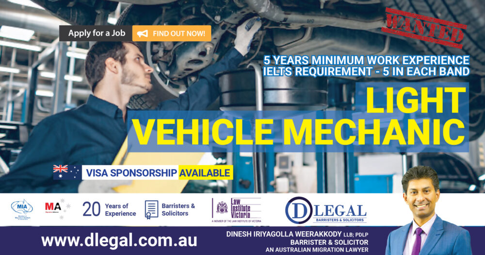 MOTOR MECHANIC Immigration to Australia PR Visa ANZSCO 321211