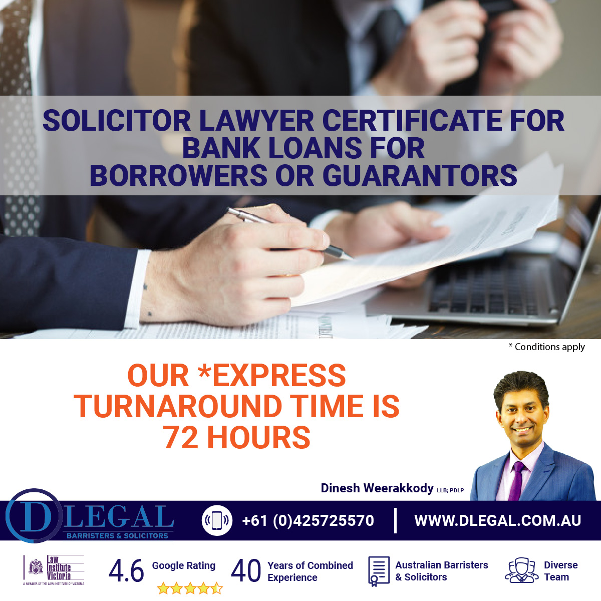 Solicitor Lawyer Certificate bank loans Direct Borrower Guarantor Australian Legal Practitioner Certificate