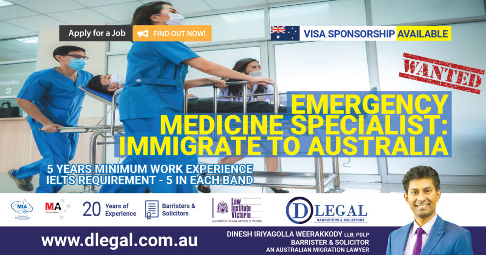 EMERGENCY MEDICINE SPECIALIST Immigration to Australia PR Visa ANZSCO 253912